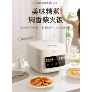 九阳（Joyoung）电饭煲家用4L电饭锅3-4-5-8个人用柴火饭24小时可预约多功能智能前置彩屏快速饭电饭煲2024新款 【4L新款】铜匠厚斧内胆40FY515